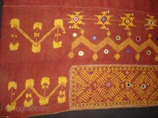 Wedding Odhani (Cotton) From Ganga Nagar District of Rajasthan,India.This were Traditionally used mainly by Bishnoi Communities of Rajasthan.C.1900.Its size is 127cmX220cm(DSC05458 New).           