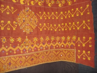 Wedding Odhani (Cotton) From Ganga Nagar District of Rajasthan,India.This were Traditionally used mainly by Bishnoi Communities of Rajasthan.C.1900.Its size is 127cmX220cm(DSC05458 New).           