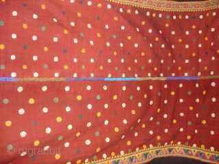 Wedding Odhani (Cotton) From Tharparkar Area of Pakistan. This were Traditionally used mainly by Sodha Rajput of Tharparkar region.C.1900.Its size is 100cmX235cm(DSC05482 New).          