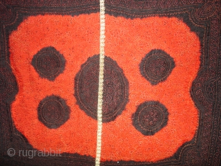 Tie And Dyed gajji silk odhni(woman's head shawl)From Kutch Gujarat.India.known As Kumbhi.Very Rare Tie and Dye Odhani.Its size is 120cm X 145cm(DSC01186 New).          