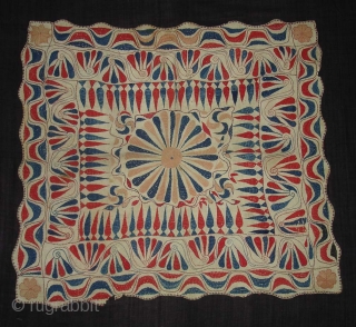 Kantha Quilted and embroidered cotton kantha Probably From East(Bangladesh) Bangal region.Its Size is 69cmX75cm.Early and Rare Kantha(DSC06533 New).               