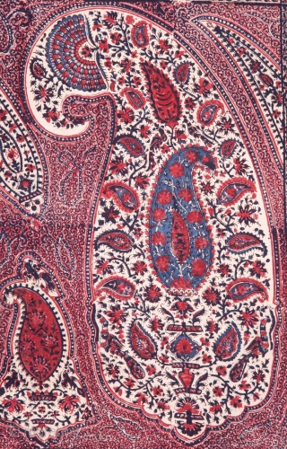 Kalamkari Double Sided (Front and Back same Design),From South India Made for Persian Market,Late 19th Early 20th Century.Hand spurn cotton,Natural Dyes.Its size is 136cmX243cm(WA0090).         