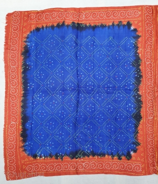 Ceremonial Tie and Dye Rumal, Tie and Dye Work on the Gajji-Silk From Kutch Region of Gujarat, India. 

This were Traditionally used mainly by Muslim Khatri community in Kutch, specifically to the  ...
