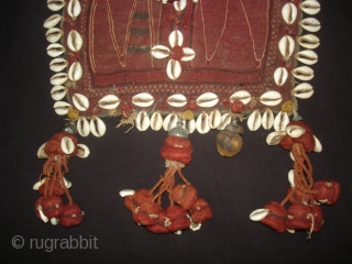 Ceremonial Banjara Gala From Karnataka,South India. India.Embroidered on cotton. Gala is traditionally used by women to carry pots on their heads.C.1900.Its size is 26cmX33cm(DSC06822 New).        