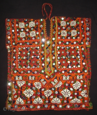 Woman's Tunic(Choli),Meghwar Group,Tharparkar Sindh Area Pakistan.L55 cm,W50 Cm.Silk-thread Embroidery,Lined with Tie and Dye Cotton(DSC05612 New).                  