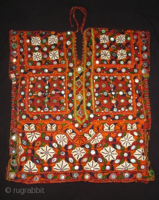 Woman's Tunic(Choli),Meghwar Group,Tharparkar Sindh Area Pakistan.L55 cm,W50 Cm.Silk-thread Embroidery,Lined with Tie and Dye Cotton(DSC05612 New).                  