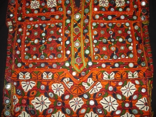 Woman's Tunic(Choli),Meghwar Group,Tharparkar Sindh Area Pakistan.L55 cm,W50 Cm.Silk-thread Embroidery,Lined with Tie and Dye Cotton(DSC05612 New).                  