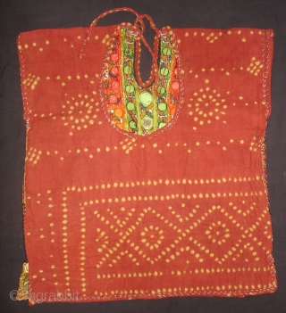 Woman's Tunic(Choli),Meghwar Group,Tharparkar Sindh Area Pakistan.L55 cm,W50 Cm.Silk-thread Embroidery,Lined with Tie and Dye Cotton(DSC05612 New).                  