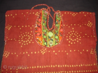 Woman's Tunic(Choli),Meghwar Group,Tharparkar Sindh Area Pakistan.L55 cm,W50 Cm.Silk-thread Embroidery,Lined with Tie and Dye Cotton(DSC05612 New).                  