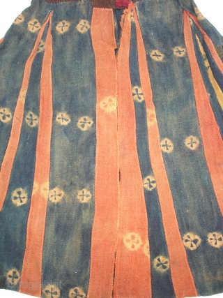 Zanskar (Coat)Dress From Ladakh.India.C.1900. has been used and made by yaks Wool.This are Ceremonial Costumes relating found in Ladakh,with a bold Tie and Dye Design(DSC07555 New).       