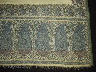 Jamawar Long Shawl From Kashmir India.Made for sikh family of Punjab.Date is around 1740.Its Size is 125cm x 295cm.Its condition is very good.(DSC03185 New)         