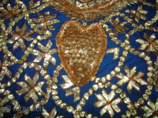 Ceremonial Women's Costume,From Himachal Pradesh India.C.1900.Real Zari Gota work on hard silk ground(DSC02995 New).                   