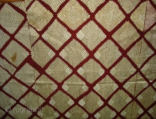 Phulkari From West(Pakistan)Punjab. India.known as Chand Bagh. C.1900. Very Rare influence of Nazar buti in the Middle(DSC04820).
                