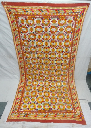 Chamba Phulkari From Hill Area of Himachal Pradesh. India. Known as Chamba Phulkari. c.1900.Its size is 137cmX260cm(DSC07258).                