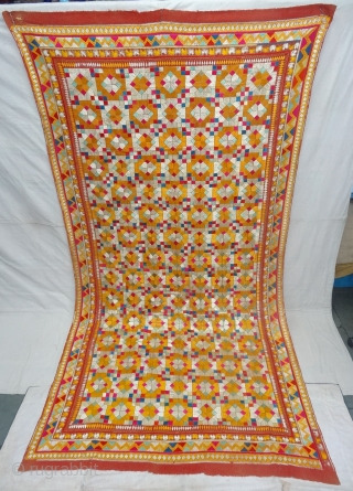 Chamba Phulkari From Hill Area of Himachal Pradesh. India. Known as Chamba Phulkari. c.1900.Its size is 137cmX260cm(DSC07258).                