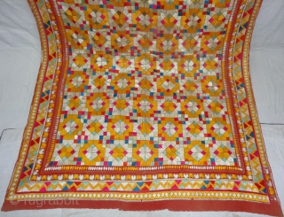 Chamba Phulkari From Hill Area of Himachal Pradesh. India. Known as Chamba Phulkari. c.1900.Its size is 137cmX260cm(DSC07258).                