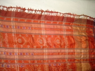 Weft Ikat From Orissa India,with Lion figures,Circa 1900.Its size is 160X200 Cm(DSC01220 New).                    