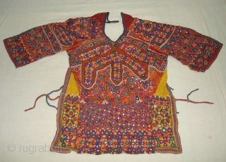 Ceremonial Womens Blouse(Kapada)FIne Mutwa Embroidery From Kutch Gujarat India.This were Traditionally used mainly Mutwa Community of Kutch Gujarat India.C.1900(DSC05852 New).             