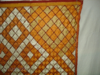 Phulkari From West(Pakistan)Punjab.India.known As Patanga Design Bagh,very Rare influence of Different Design Patanga buti(DSC04933 New).                  