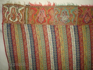 Khatrash Jamawar Long shawl From Kashmir, India.C.1850.Its Size is 127cmx280cm.Its condition is very good(DSC03696 New).                  