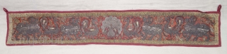 Pichwai Toran for the Gopashtami with Cow's and Peacock, Zardozi Embroidery on the Silk with Real Zari Thread (Real Silver) From Gujarat India. Late 19th Century. Its size 12cm x 72cm(DSC08596).


  