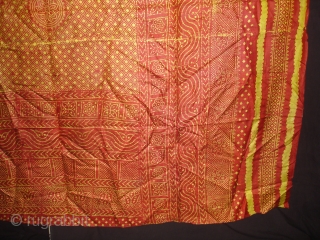 Printed Tie and Dye Style, Silk Odhani From Pethpur Region of Gujarat, India,C.1900.Its size is 165cmx180cm. Good Condition(DSC03706 New).              