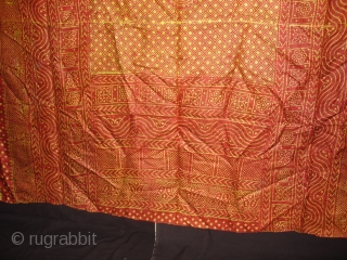 Printed Tie and Dye Style, Silk Odhani From Pethpur Region of Gujarat, India,C.1900.Its size is 165cmx180cm. Good Condition(DSC03706 New).              