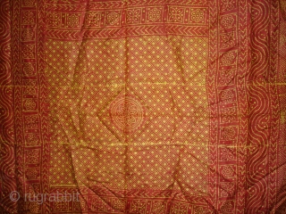 Printed Tie and Dye Style, Silk Odhani From Pethpur Region of Gujarat, India,C.1900.Its size is 165cmx180cm. Good Condition(DSC03706 New).              