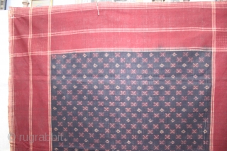 Telia Dupatta From Andhra Pradesh India.Cotton warp And Weft Ikat.Circa 1900.Its Size is 110X260cm(IMG_1100 New).                  