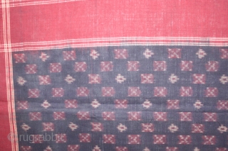 Telia Dupatta From Andhra Pradesh India.Cotton warp And Weft Ikat.Circa 1900.Its Size is 110X260cm(IMG_1100 New).                  