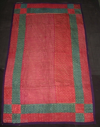 Khinkhab Zari Borcade Quilt From Saurashtra Gujarat India.This were traditionally used mainly by Kathi Darbar family of Saurashtra Gujarat India.C.1900. Its size is 147cmX240cm(DSC05815 New).        