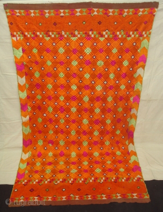 Phulkari From East(India)Punjab.India.One of the Rare Design Indian Phulkari(DSC07055 New).                       