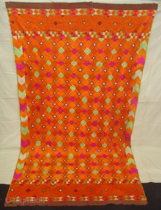 Phulkari From East(India)Punjab.India.One of the Rare Design Indian Phulkari(DSC07055 New).                       