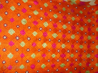 Phulkari From East(India)Punjab.India.One of the Rare Design Indian Phulkari(DSC07055 New).                       