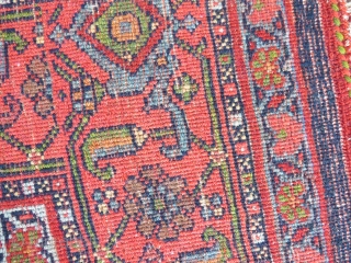 Bidjar rug, 232x143, made around 1930. Very good condition with just very little wear and one restored corner and another just slightly damaged. Nice colours and patina. Difficult to take good photos  ...
