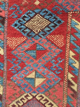 Antique East Anatolian divan rug fragment, 1850-1890, 218x96 cm. Nice colours as is but they will be even better after a wash.           