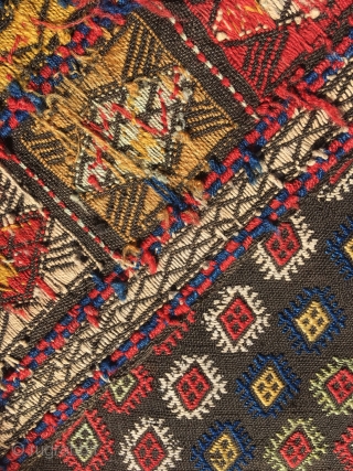 Antique verneh cower woven in one piece, probably Karabagh, Azerbaijan 1880-1910. All colours are organic and it has minor wear in the middle. A splendid piece.       