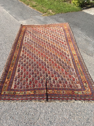 Antique very beautiful Khamse rug, 270x156 cm, in good condition. All colours looks nice.                   