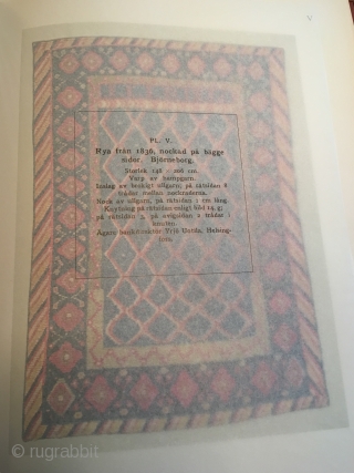 Finnish double sided wedding ryijy rug, signed and dated IKID 1836. Published as plate 5 in Finland’s Ryor by U.T. Sirelius. It’s in good overall condition having lost just a few knots.  ...