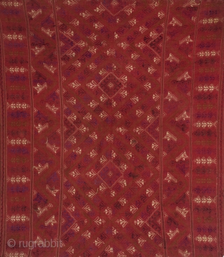 Head Cloth, Phuthai ethnic group, Kalasin Province, Northeast Thailand, cotton, silk, continuous and discontinuous supplementary weft, mid 20th century. An applicant to the Buddhist monkhood wore this head cloth during the first  ...