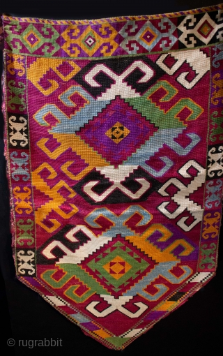 Pair of (Uuk kap ilgich) Lakai   lt. 19th c Uzbekistan. Russian roller printed fabric on both               