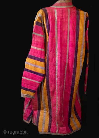 Beautiful early 20th c striped Bukhara coat in wonderful condition. see singkiang.shop for purchase.                   
