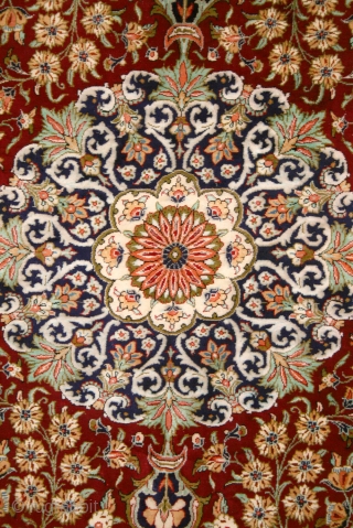 A silk on silk Qum rug of high quality, a collectors piece. 2.10 x 1.35 (6' 10" x 4' 6")             