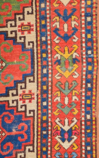 South East Caucasian Moghan region with memlimgul design Rug 19th Century Rug It has dated 1292 = 1875 Size 130 x 250 cm          