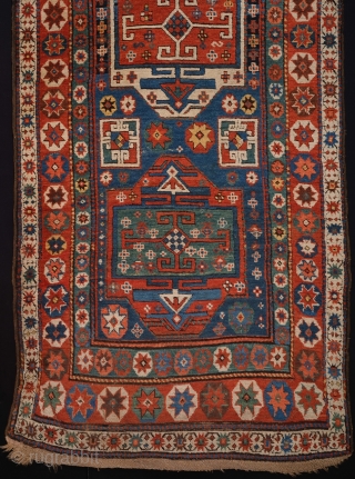 19th century an unusual caucasian rug ıts generally in good condition and nice colors size 110 x 290 cm              