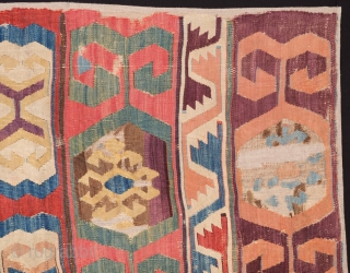 Circa 1800s Anatolian Konya Kilim Fragment size 80 x 128 cm                      