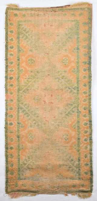 17th Century Spanish Rug Really Unusual Size 60 x 130 Cm                      