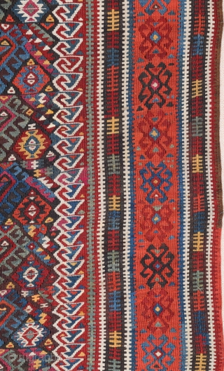 19th Century East Anatolian Kilim.It's in perfect condition and has great colors.The border colors is apricot.Ready to use it.Untouched one.Large Size 152 x 440 Cm        