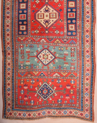 19th Century Unusual Caucasian Rug Size 128 x 265 cm                       