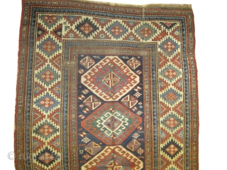


Gendja Caucasian knotted circa in 1870 antique, collector's item,  235 x 140 (cm) 7' 8" x 4' 7"  carpet ID: V-171
The knots, the warp and the weft threads are hand  ...